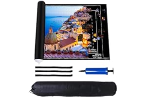 MOZOOSON Tapis Puzzle Rouleau Feutre 2000 Pièces, Portable et de Rangement, 80x118cm, Roll Up Mat avec Accessoires pour Enfants et Adultes Tapi de Puzzle, Gris 2000