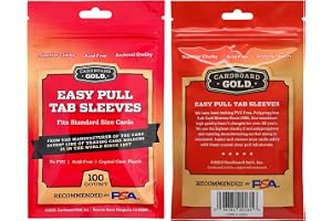 Cardboard Gold Easy Grip/Pull Tabbed Grade Saver Soft Sleeves (100 Sleeves)