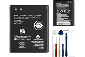 E-yiiviil Batteria di ricambio 3.7L1200SPB 1200 mAh/3,7 V, compatibile con Texas Instruments, batteria TI-Nspire CX e CX CAS e CX II CAX, TI-84 Plus CE, con strumenti