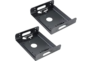 Akasa Adattatore SSD e HDD, adatto per HDD da 3,5" o SSD da 2,5" in alloggiamento PC da 5,25" | Cuscinetti antivibrazione e viti di montaggio inclusi | SECC nero | Confezione da 2 | AK-HDA-01-KT02