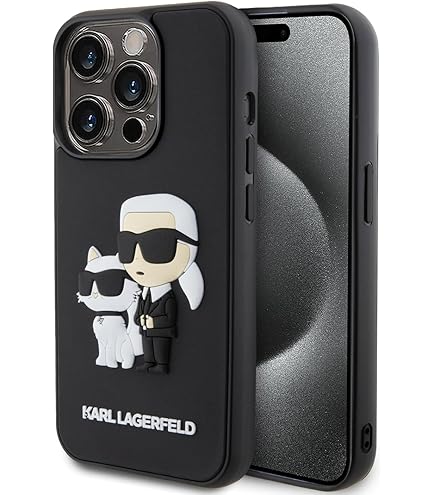 Coque IPhone 14 Pro Karl Lagerfeld - Motif Tête Karl 3D - Caoutchouc Rigide - Noir - 6.1 Pouces