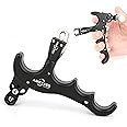 ZSHJGJR Archery Compound Bow Release Aids 4 Finger Aluminum Alloy Compound Bow Release Adjustable Sensitivity Caliper 360 Degree Clamp Head