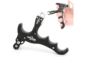 ZSHJGJR Bogenschießen Compound Bogen Release Aids 4 Finger Aluminiumlegierung Compound Bogen Release Einstellbare Empfindlichkeit Caliper 360 Grad Klemmkopf