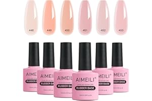 ‎AIMEILI AIMEILI Rubber Base Gel Set 6pcs Rubber Base Coat Soak Off UV LED Nägel Unterlack Gel Nagellack Maniküre Kit 6 * 10ml - 47