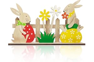 Iamred Coniglio Pasquale Decorazioni Legno, Coniglietti Pasquali Decorazioni, Coniglietto Pasquale in Legno, Addobbi Conigli Pasquali, Decori Coniglio Pasqua per Feste Giardino La Casa