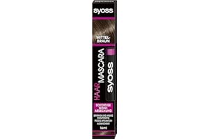 SYOSS Hair Mascara Hair Colour Medium Brown Instant Grey Coverage Pack of 1 x 16 ml