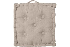 INTRECCI Cuscino Arredo Mattonella Tortora 60x60 cm, Cuscino da Pavimento con Maniglie Disponibili in più Colori per Pallet Giardino Balcone Picnic