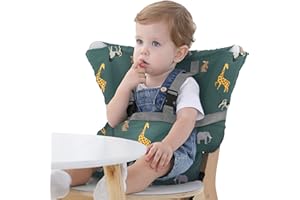 Vine Easy Seat Siège portable de voyage pour chaise haute, siège réglable, sécurisé et lavable | pour tout-petits | Tissu pratique, tient dans votre sac à main