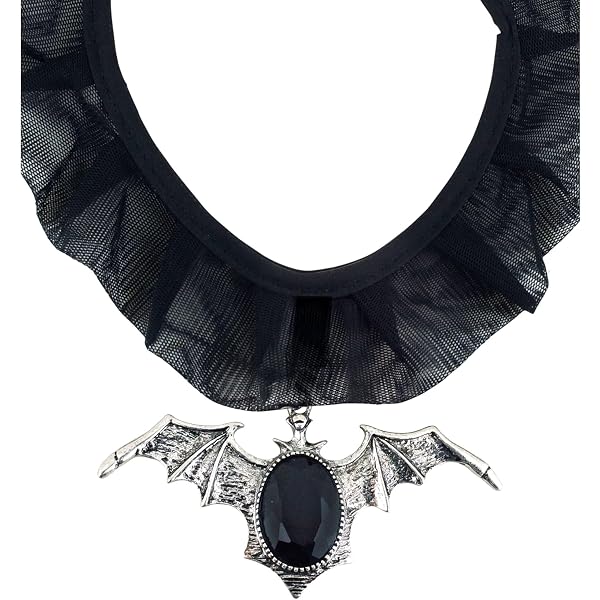 Gotische Halskette Mit Herz & Flügel-Anhänger – 50 Cm, In Rot/Schwarz, Für Frauen & Mädchen