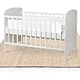 Breathable Mesh Cot Bed Bumpers – 2 Pack Baby Cot Bumper Liners, Adjustable and Padded Cot Bumpers for Safe Sleeping, Lightweight Design, Suitable for Infants and Toddlers White