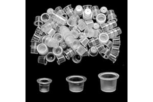 ATOMUS 300Pcs Tattoo Ink Cups Mixed Small Medium Large Size Disposable Ink Cups Tattoo Pigment Caps Holder Container Tattoo Supplies