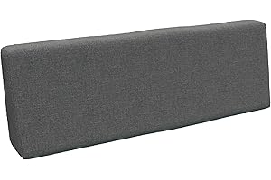 POKAR Cojín-Respaldo 120x40x20/10cm para Europalés/Europalet, cojín para jardín o terraza, Espuma fría, cómodo Respaldo para sofá de paletas DYI, Interior y Exterior, sin palés, Gris
