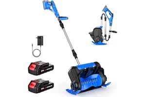 WIWOLER Akku-Schneefräse, Arbeitsbreite 30 cm, Schneehöhe 18 cm, Projektionsabstand 8.5 m, 2300W Elektrische Schneefräse mit 2×2.0Ah Akku & Ladegeräte, Bürstenloser Motor, Sicherheitsschalter, LED-Anzeige