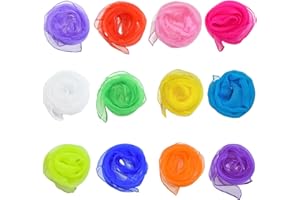 Linkbro Juggling Scarves, Sensory Tools, for Dancing, Juggling, 60 x 60 cm, Pack of 12