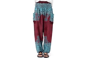 Happy Trunks Harem Pants Women- Hippie Pants for Women – Boho Clothing Bohemian Trousers for Yoga Beach Festival - Casual Loose Lounge Gypsy Pants with Pockets