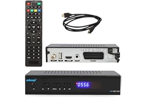 Ankaro 2100 DSR HD Sat Receiver mit PVR Aufnahmefunktion für Satellitenschüssel, AAC-LC Audio, Einkabel tauglich, HDMI,SCART, KOAXIAL, USB 2.0, Timeshift, Receiver für Sat Fernsehen + HDMI Kabel