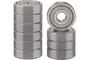 XiKe 10 Pezzi 626ZZ Cuscinetti a sfere in miniatura 6x19x6mm, acciaio cromato｜Pre-lubrificato｜Doppia Guarnizione Metallica, 626-2Z Cuscinetto a sfere a gola profonda con guarnizione.