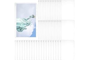 WUWEOT 50 Pack A5 Binder Pockets, 6 Holes Zipper Binder Pouch Folders, Clear PVC 6-Ring Binder Bags, Waterproof Loose Leaf Bags Cash Budget Envelopes for A5 Notebook Binder Planners