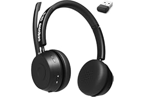 GEQUDIO GB-2 - Auriculares inalámbricos con micrófono Bluetooth, cancelación de ruido pasiva, 2 dispositivos al mismo tiempo (teléfono móvil, PC, ordenador portátil) | Auriculares inalámbricos |