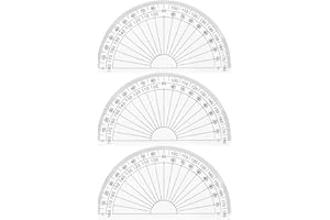 SRLWMYI Protractor Set 3pcs,180° Clear Plastic Angle Measurement Tool,for Students, Teachers, Engineers,and Designers,Lightweight and Transparent Design for Easy Reading,Accurate Angle Measurement(10.2cm)