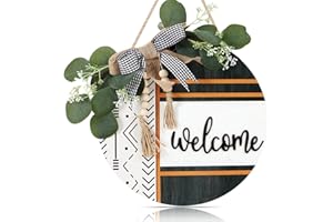 CHDITB Willkommensschild Haustür,Willkommen Türschild,Willkommenskränze,Welcome Bohemian Türdeko Haustür,Türkranz Willkommen,Vintage Wandschild Türhänger,Willkommen Zuhause,Garten Haustür Deko