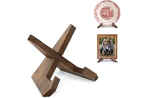 ANBOXIT Stojak na Talerze do Ekspozycji – 12 cm Drewniany Stojak na Ramki Zdjęcia, Dekoracyjne Sztalugi Stołowe do Ekspozycji (1 sztuka)