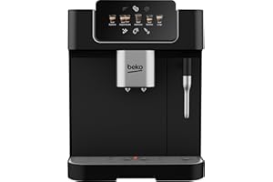 Beko CaffeExperto Bean to Cup Coffee Espresso Machine CEG7302B | Black | Colour Touch Screen Display | 2L Capacity |19 Bar Pressure | 2 Coffee Nozzles & Milk Frother