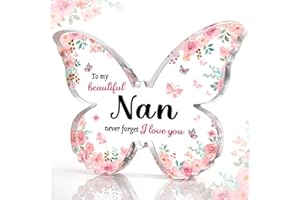 CheriGift Nan Gifts, Best Nan Birthday Gift, Christmas or Mothers Day Gift for Nan, Beautiful Butterfly Acrylic Plaque, Thoughtful Nan Gifts from Grandchildren - to My Beautiful nan
