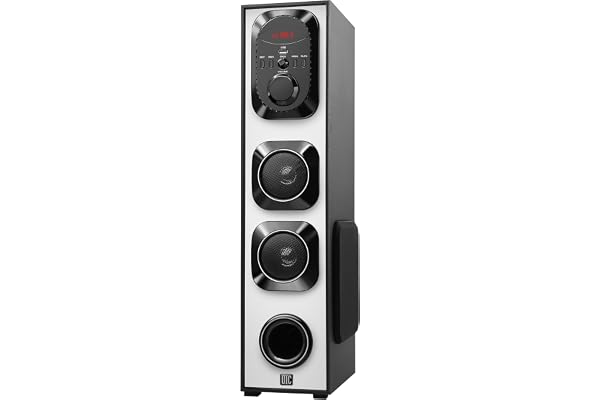 UIC Dj Mini-70W 5.25 Inch Subwoofer Single Bluetooth Party Floor Standing Speaker 3 Inch Dual Satellites with Extreme Bass Mic Slot Aux USB Fm & Remote Control Black (UIC-TWR-5110)