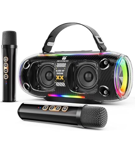 Bontempi SonicSync Karaoke Verstärker - Drahtlos Mit Mikrofon, Lichteffekten & Echo