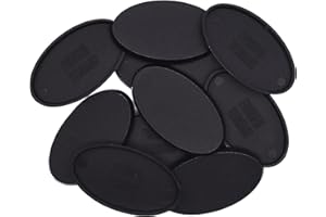 Forged Terrain Lot de 10 bases miniatures ovales en plastique 60 x 35 mm pour jeux de guerre