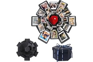 Anluomafuy Explosion Box Sorpresa, DIY Scatola Esplosione di Foto Fatte a Mano, Scatola Regalo, Scatole Regalo Rettangolare con Coperchio, per Anniversari, Matrimoni, Natale, Festa Della Mamma