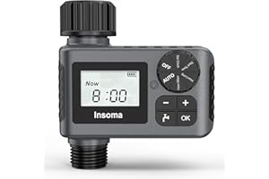 INSOMA Sprinkler Timer, Outdoor Garden Hose Faucet Timers, Programmable Water Timer with Rain Delay/Manual/Automatic Irrigation System, Drip Irrigation and Lawn Watering System for Yard, Lawns, 1 Outlet