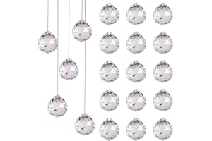 TNSLAND Cristallo Acchiappasole, 20 pezzi di Cristallo a Prisma, Cristalli di Vetro da Appendere, Acchiappasole Artigianale, Finestra di Gocce di Vetro per la Della Finestra del Lampadario (20MM)