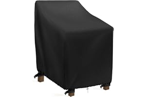 joomie Garden Chair Cover Patio Stacking Chair Covers Upgrade 420D Waterproof Outdoor Chair Protector for Stackable Chairs (70x70x120x79cm/27x27x47x31in)