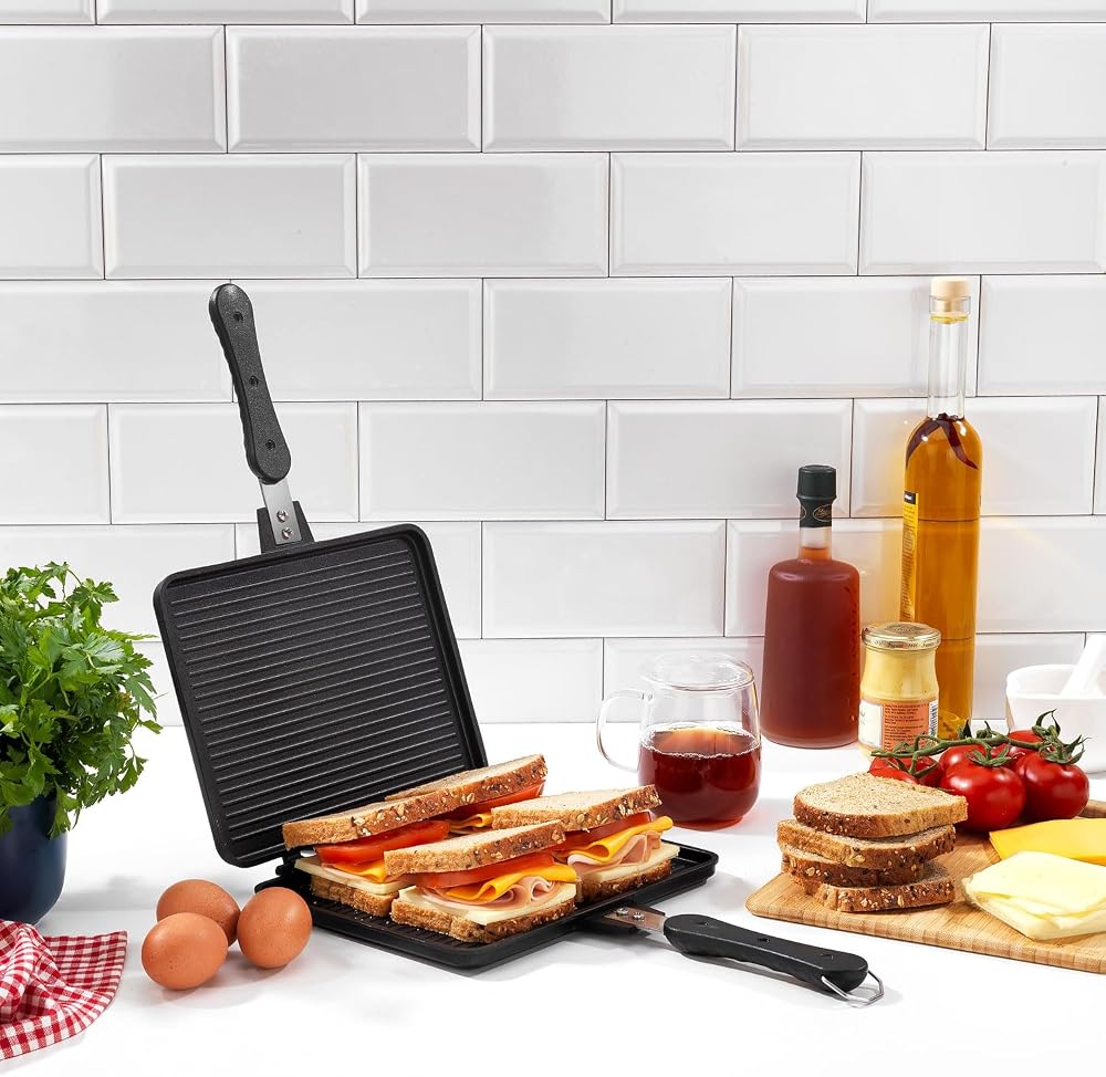 Schafer Tastemake XL Döküm Ocak Üstü Tost Izgara 20x26 Cm-2 Parça