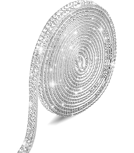 Handi Stitch Zilver Kristal Strass Diamant Lint - 9,14 m Rol - 12 cm Breed – Doe het Zelf Glitterend Bling Gaas - DHZ Kunst & Knutselen, Bruiloft/Verjaardag Evenement Decoraties, Riemen & Taart
