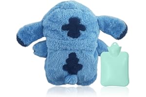 ADLISC Wärmflasche mit Bezug, Wärmflasche Tier, wärmflasche Cartoon für Kinder, Abnehmbare und Waschbare WärmflascheE, WärmflascheE Kuschelig für Erwachsene Kinder