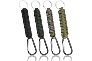 VPB Keychain, heavy duty lanyard keychain, braided key lanyard, key ring loop with carabiner for outdoor camping, travelling hiking 4pcs