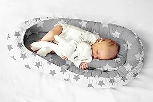 KOSPU Multifunktionale Kuschelnest Babynest Kokon für Babys und Säuglinge, Nestchen, Reisebett, 100% Baumwolle, antiallergisch