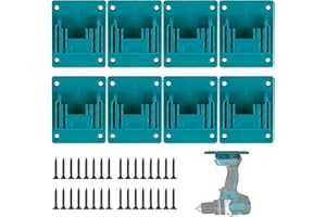 Luckwaii Supporti da Parete per Makita, 8 Pezzi Supporto per Batteria da Parete, Portautensili da Parete con 32 Viti, Supporto da Parete Porta Trapano Adatto per Trapani ed Elettroutensili Makita 18V