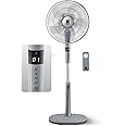 KEPLIN 16 Inch Pedestal Fan with 26-Speed Choices, 10 Blades, Remote Control & LED Display - Adjustable Height, Turbo Wind Speed, 3 Modes, 24-Hour Timer & 90° Oscillation for Home, Office & Bedroom