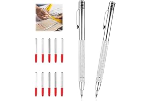 lcyen Anreißwerkzeug Set, 2 Anreissnadel aus Wolframstahl, Anreißnadel Hartmetall mit Magnet, Reißnadel für Metall 10 Ersatz Red Hat Markierspitzen, Anreisswerkzeug für Metall, Glas, Keramikfliesen