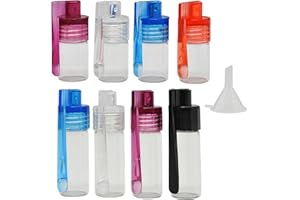 EULAPGOE 8 sztuk narzędzi do przypraw w proszku z łyżeczką, szklane butelki, mini butelki do napełniania, małe butelki do napełniania lejkiem min