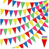 XXL 100 m Colourful Bunting Garland - Flags for Indoor and Outdoor - Garland for Garden and Party - Decoration