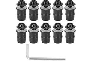 Les-Theresa 10 PZ Moto M5x16mm/0.6in Parabrezza Parabrezza Vite Bulloni Kit Universale con Chiave(Nero)