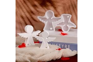 Wikimo Silikonformen Gießformen für 1 Stück 2 Engel, Silikonform für 3D Engel Kerzen Selber Machen zum deko Geeignet für Gips, Epoxidharz, Sojawachs