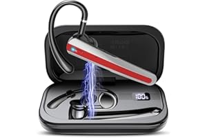 Atheewon Oreillette Bluetooth sans Fil V5.3 avec 120H de Conversation Mains Libres Claires, Casque Bluetooth Mono Écouteur pour Bureau/Conduite/Affaires