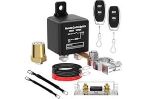 Lizbn Bateria Coche Interruptor 12V Bateria 250A Desconectador con 2 Mandos a Distancia Antirrobo para Coche, Moto, Camión, RV