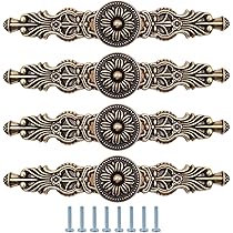 4 Maniglie Vintage Per Mobili - Maniglie Antiche In Lega Di Zinco Per Cassetti E Armadi 95x51 Mm - Foto 5